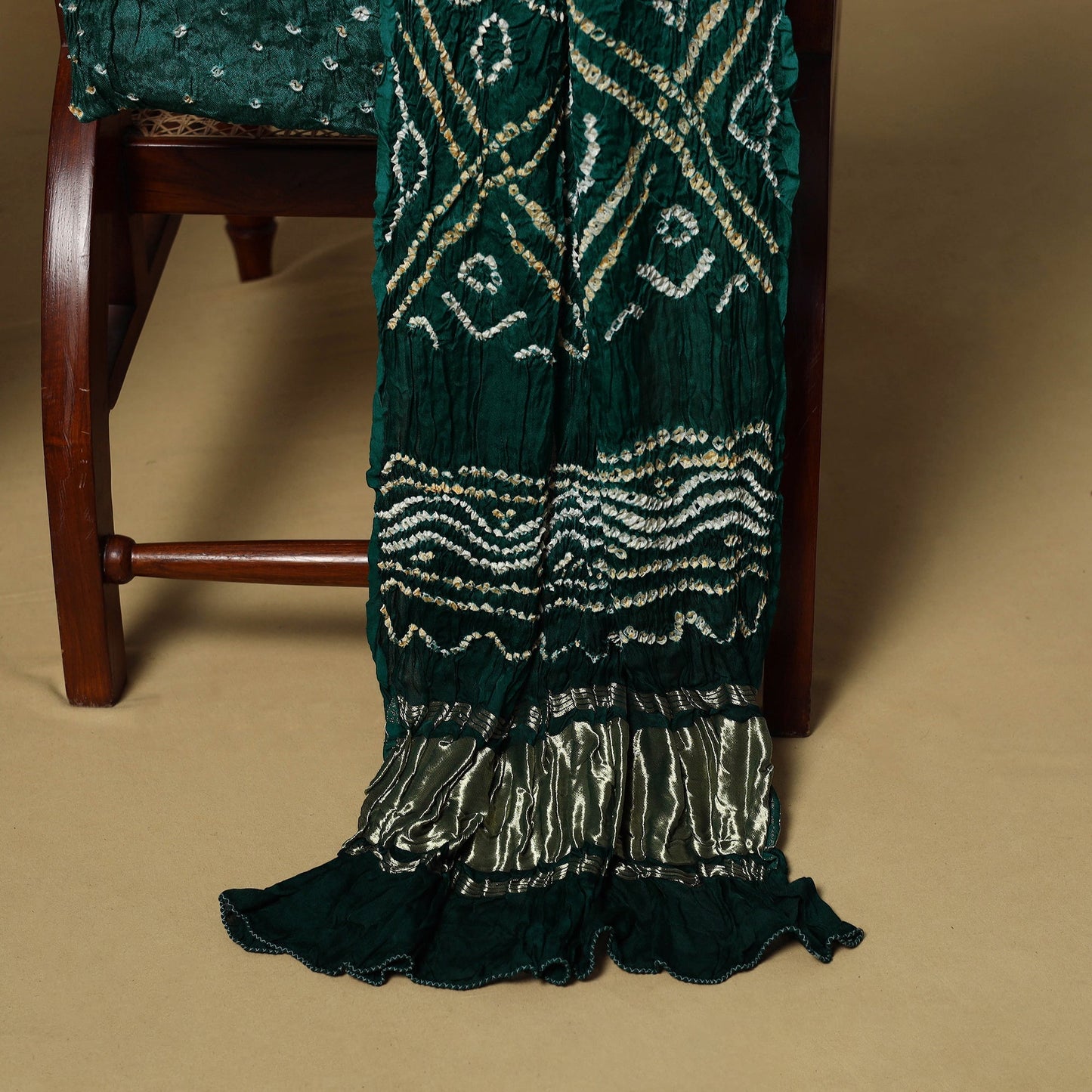 Kutch tie-dye bandhani modal silk 3pc unstitched dress