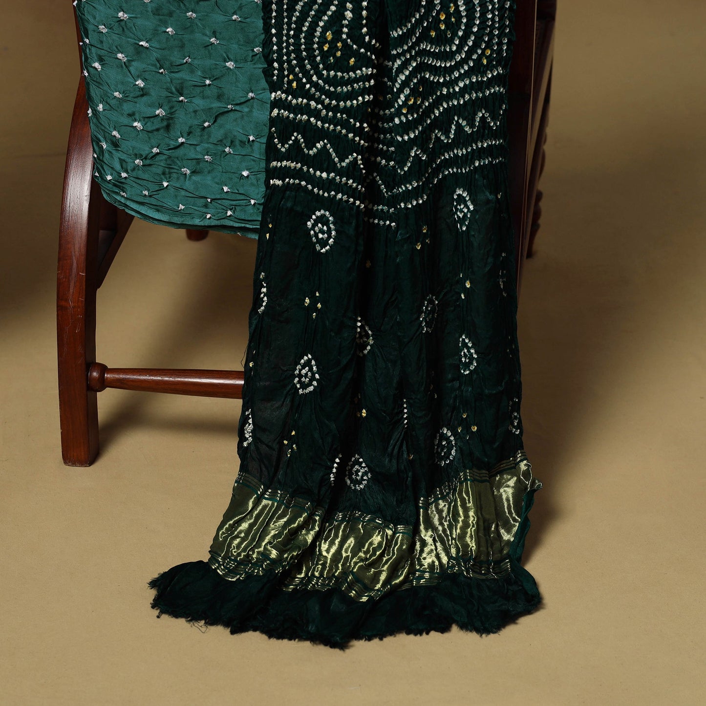 Kutch tie-dye bandhani modal silk 3pc unstitched dress