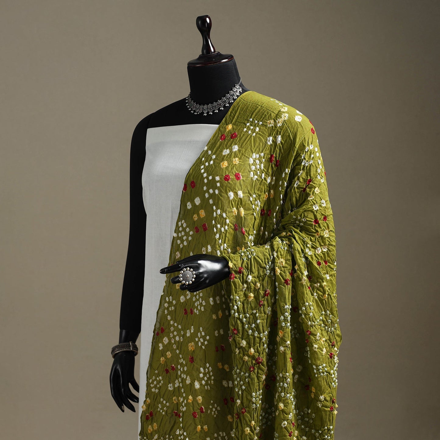 Kutch tie-dye cotton bandhani dupatta 65 - handcrafted