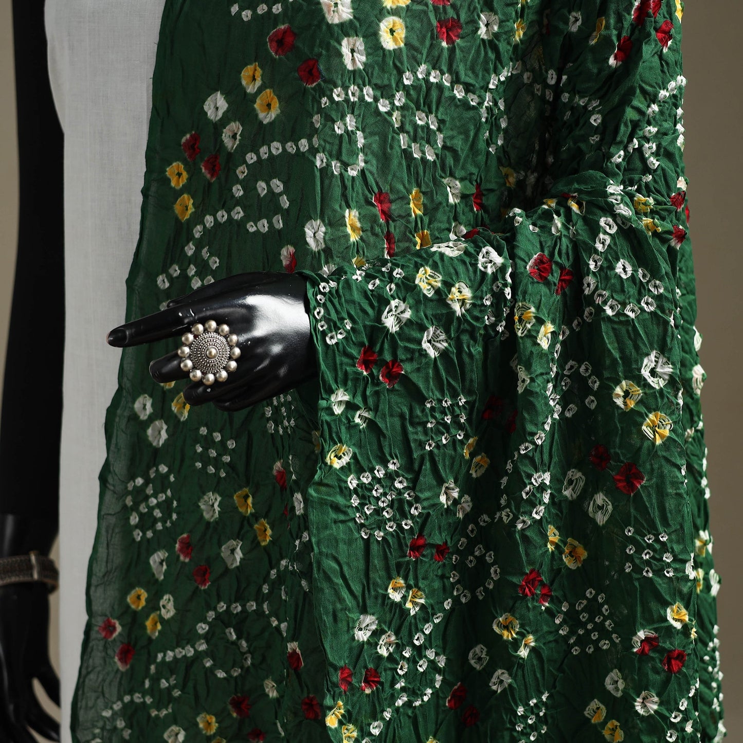 Kutch tie-dye cotton bandhani dupatta 80 - handcrafted