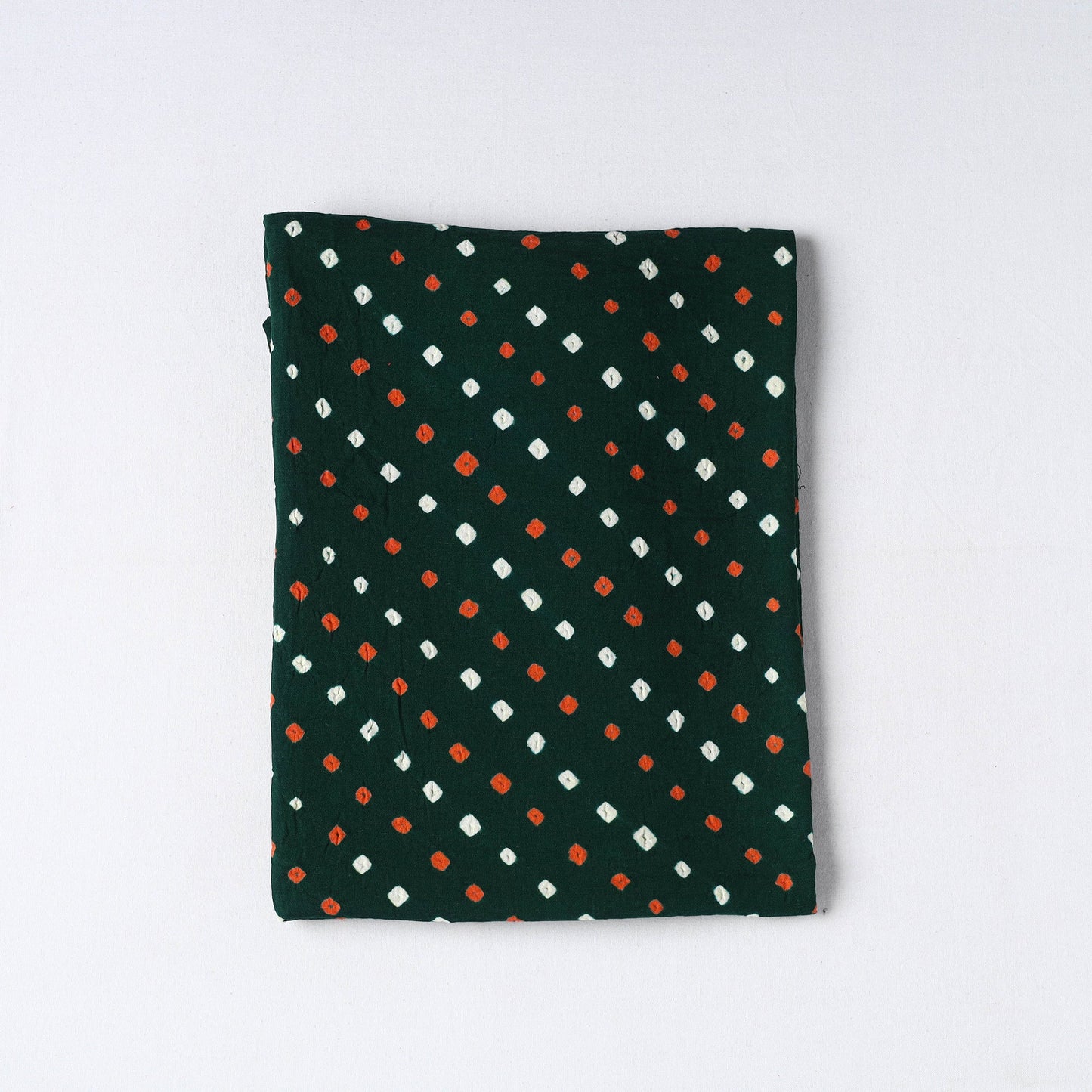 Green Kutch Tie-Dye Cotton Bandhani Precut Fabric