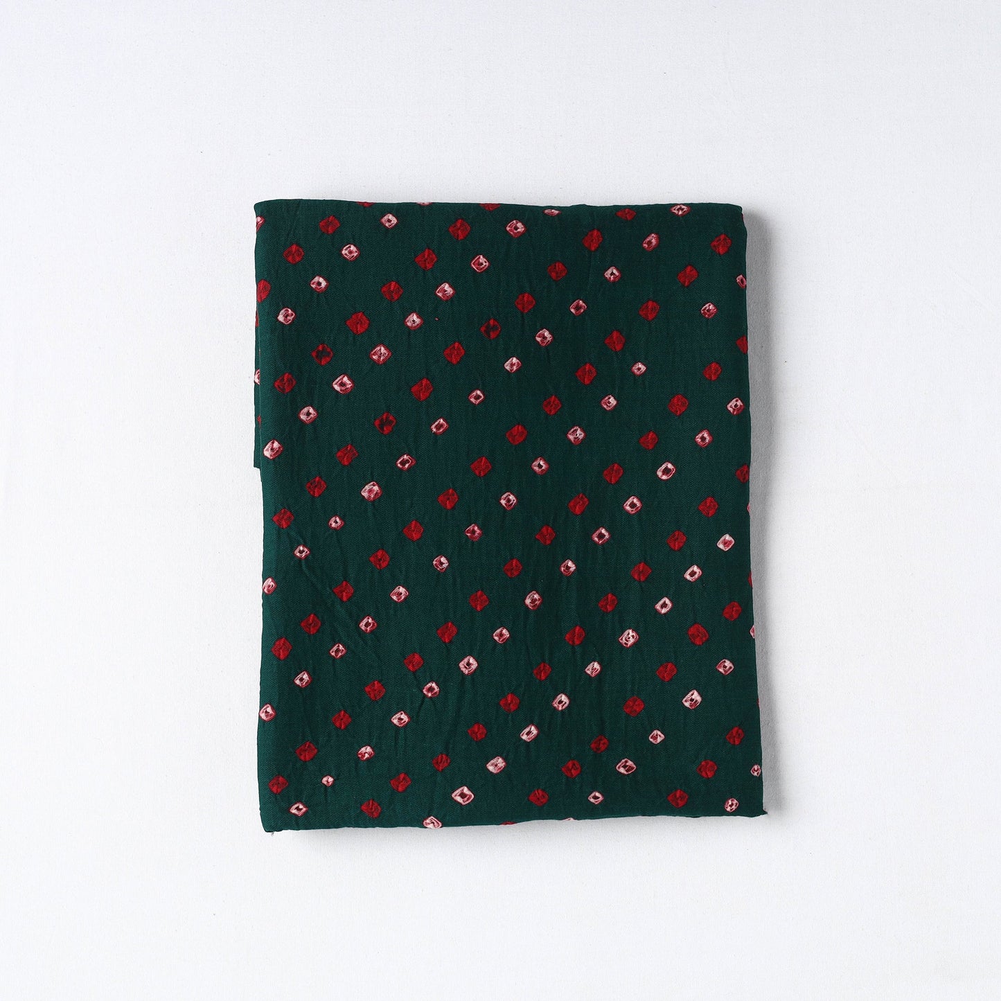 Green Kutch Tie-Dye Cotton Bandhani Precut Fabric