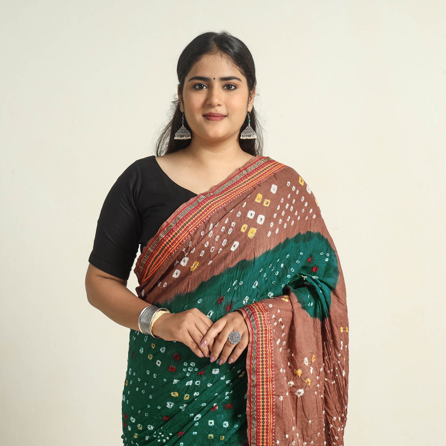 Green Kutch Tie-Dye Bandhani Saree