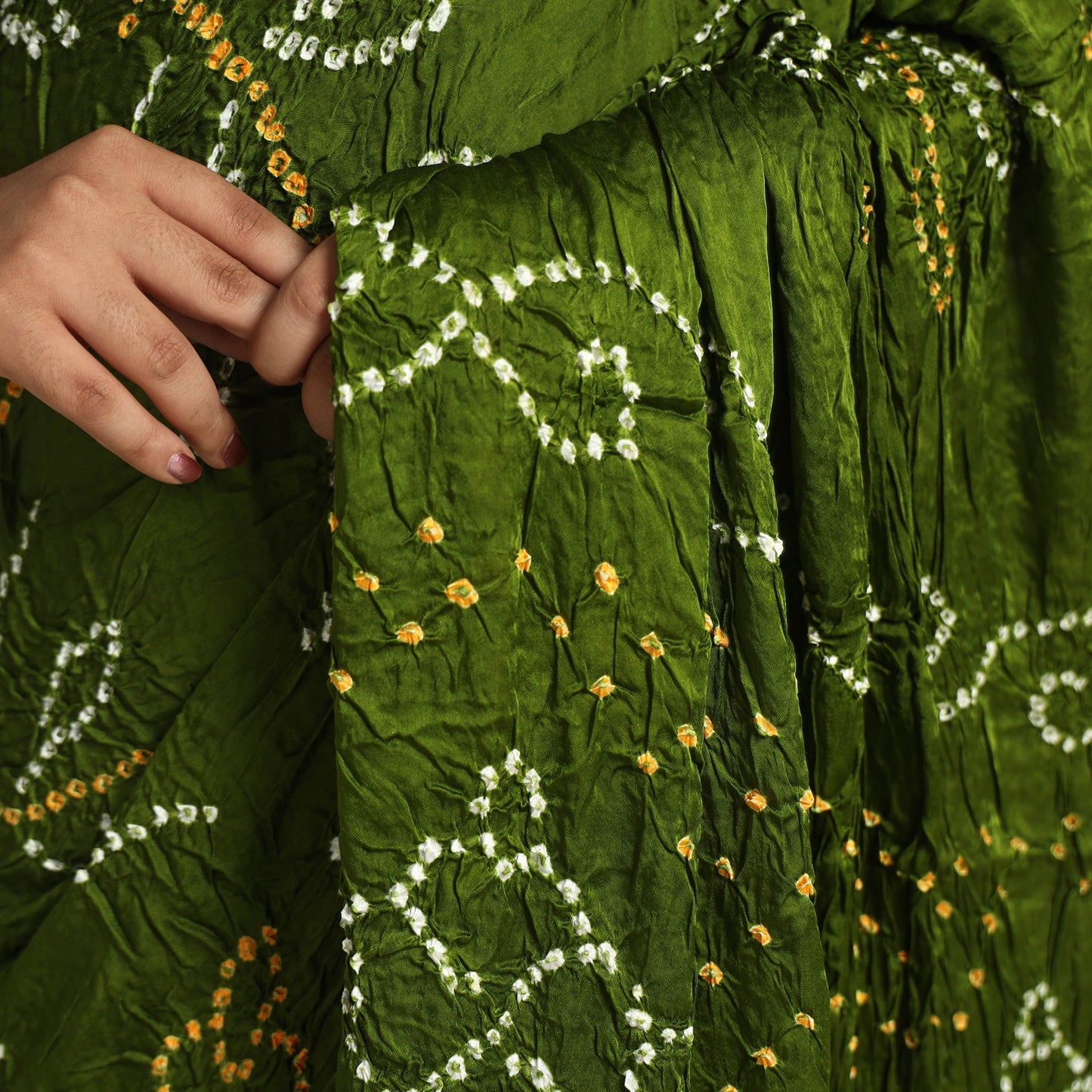 Green Kutch Tie-Dye Bandhani Saree