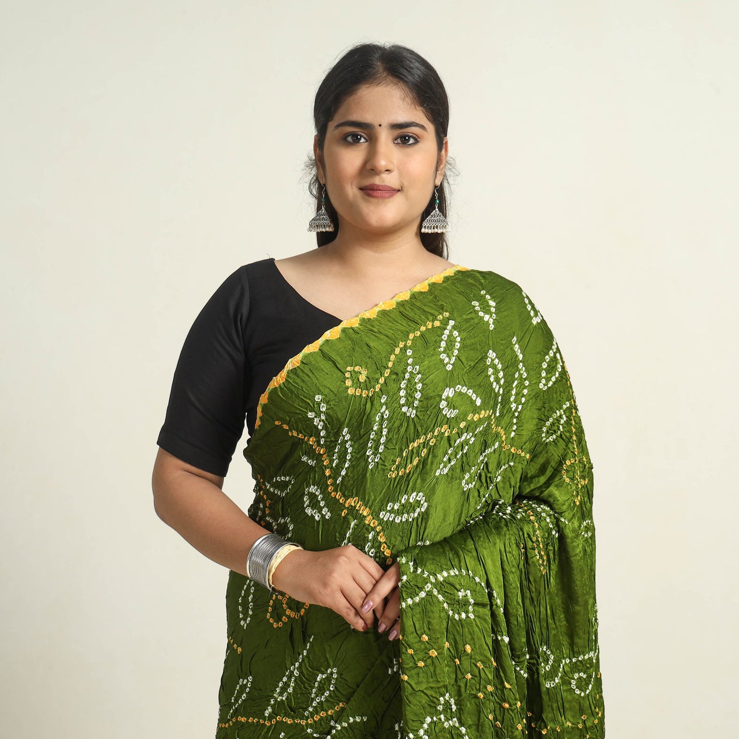 Green Kutch Tie-Dye Bandhani Saree