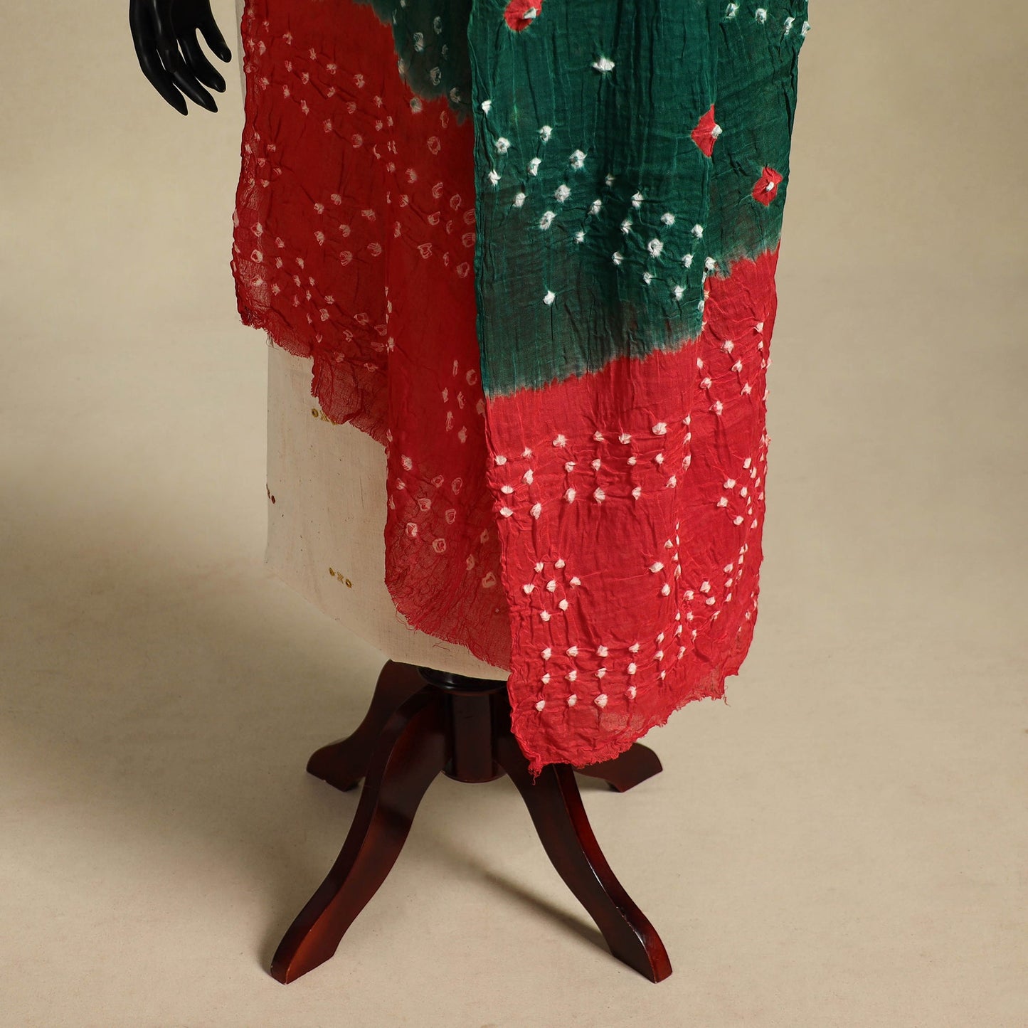 Green - kutch tie-dye mul cotton bandhani dupatta 23