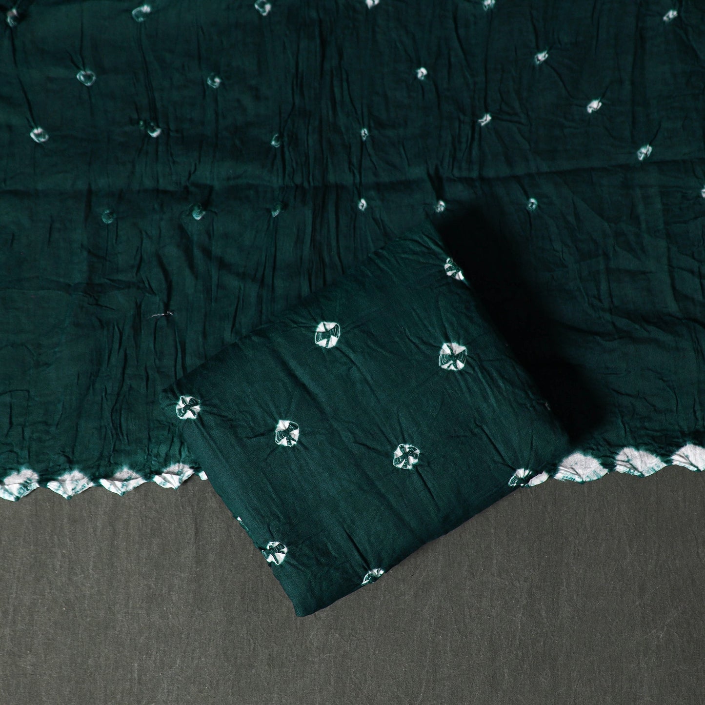 Kutch tie-dye satin cotton bandhani 3pc unstitched dress