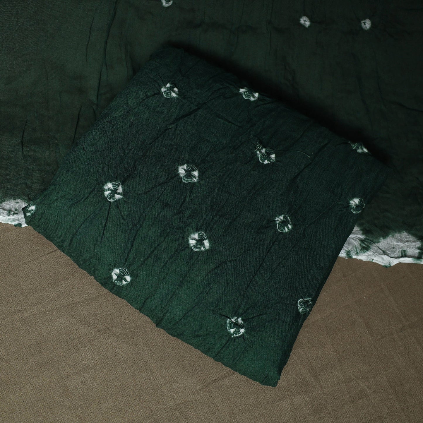 Kutch tie-dye satin cotton bandhani 3pc unstitched dress