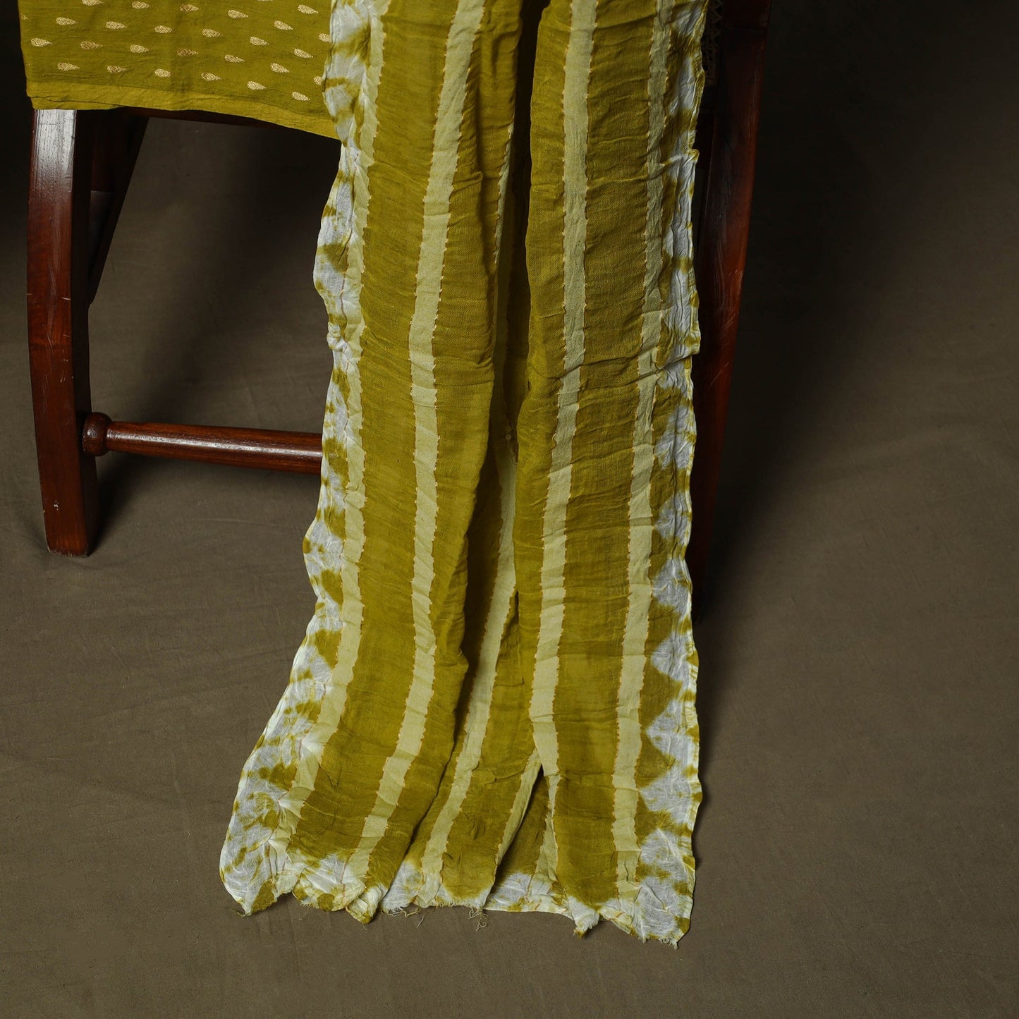 Kutch tie-dye satin cotton bandhani 3pc unstitched dress