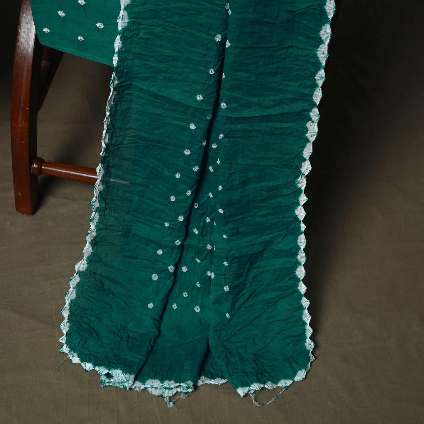Kutch tie-dye satin cotton bandhani 3pc unstitched dress