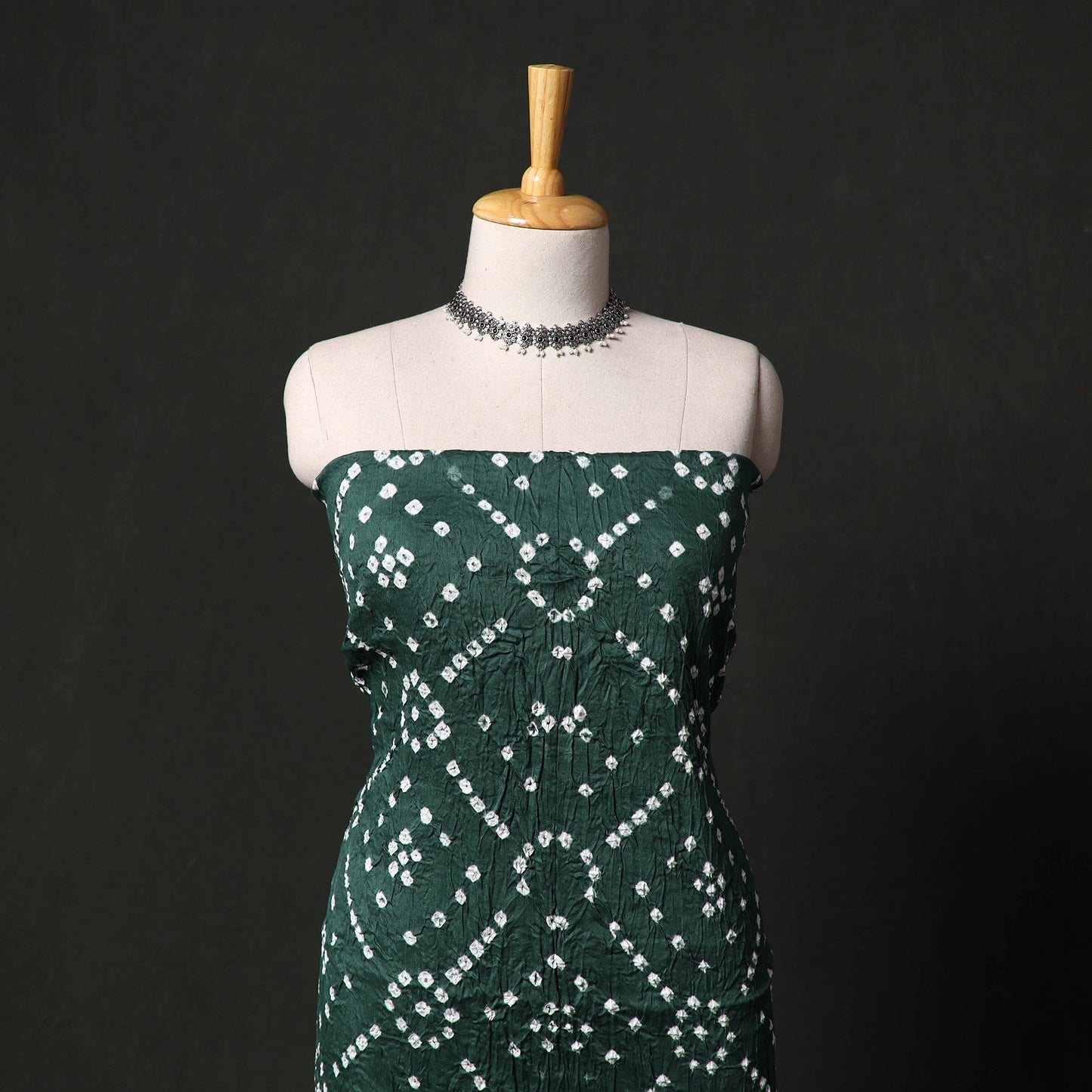 Kutch tie-dye satin cotton bandhani 3pc unstitched dress