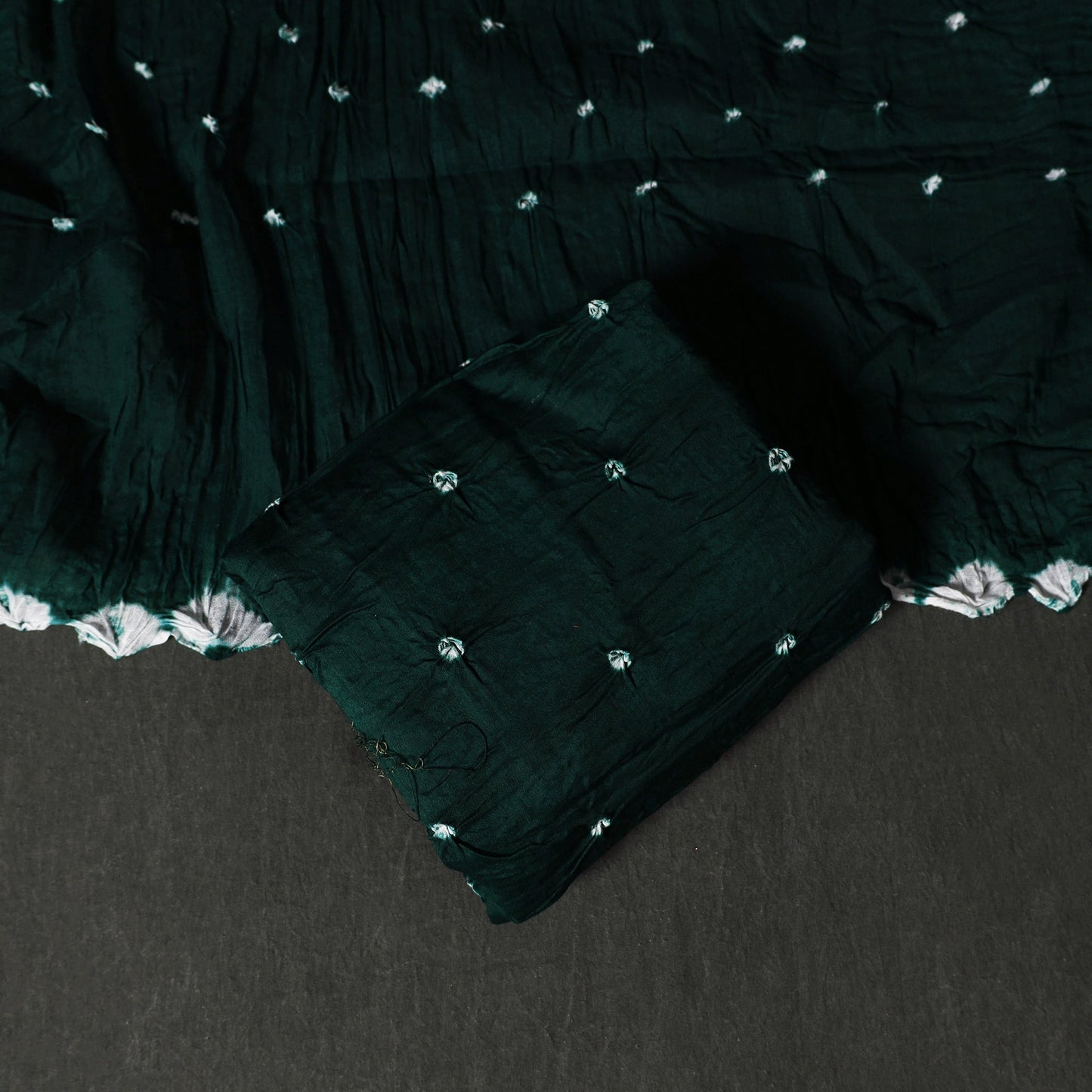 Kutch tie-dye satin cotton bandhani 3pc unstitched dress