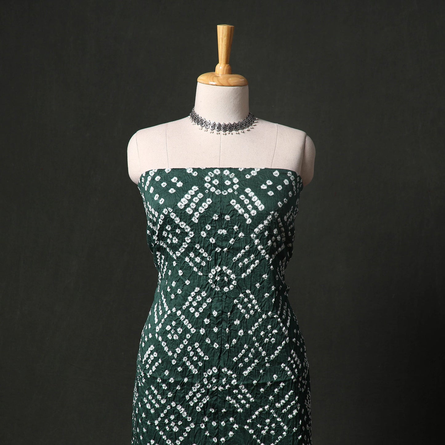 Kutch tie-dye satin cotton bandhani 3pc unstitched dress