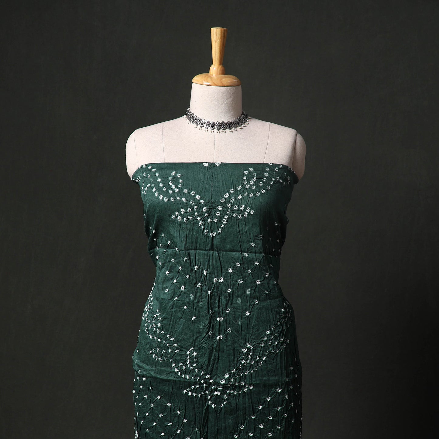 Kutch tie-dye satin cotton bandhani 3pc unstitched dress