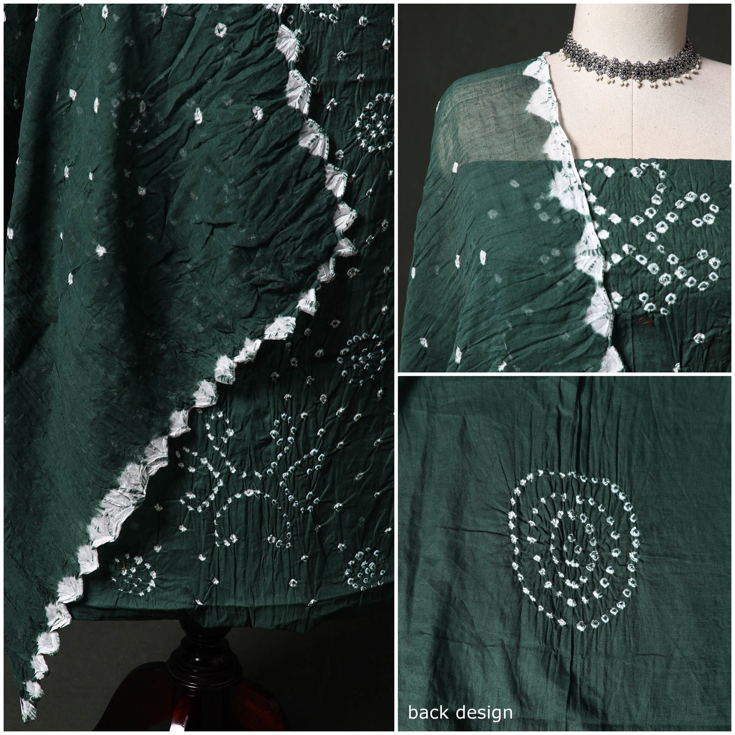 Kutch tie-dye satin cotton bandhani 3pc unstitched dress