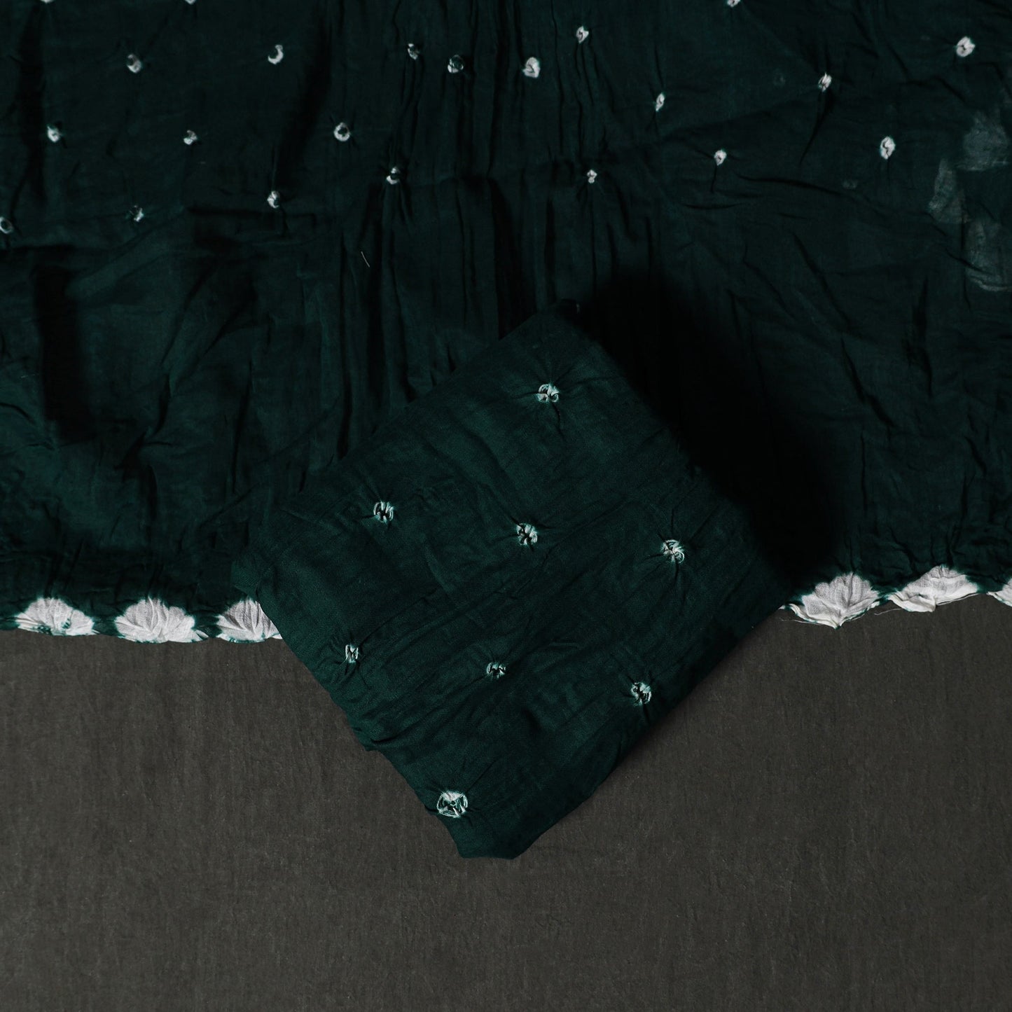 Kutch tie-dye satin cotton bandhani 3pc unstitched dress