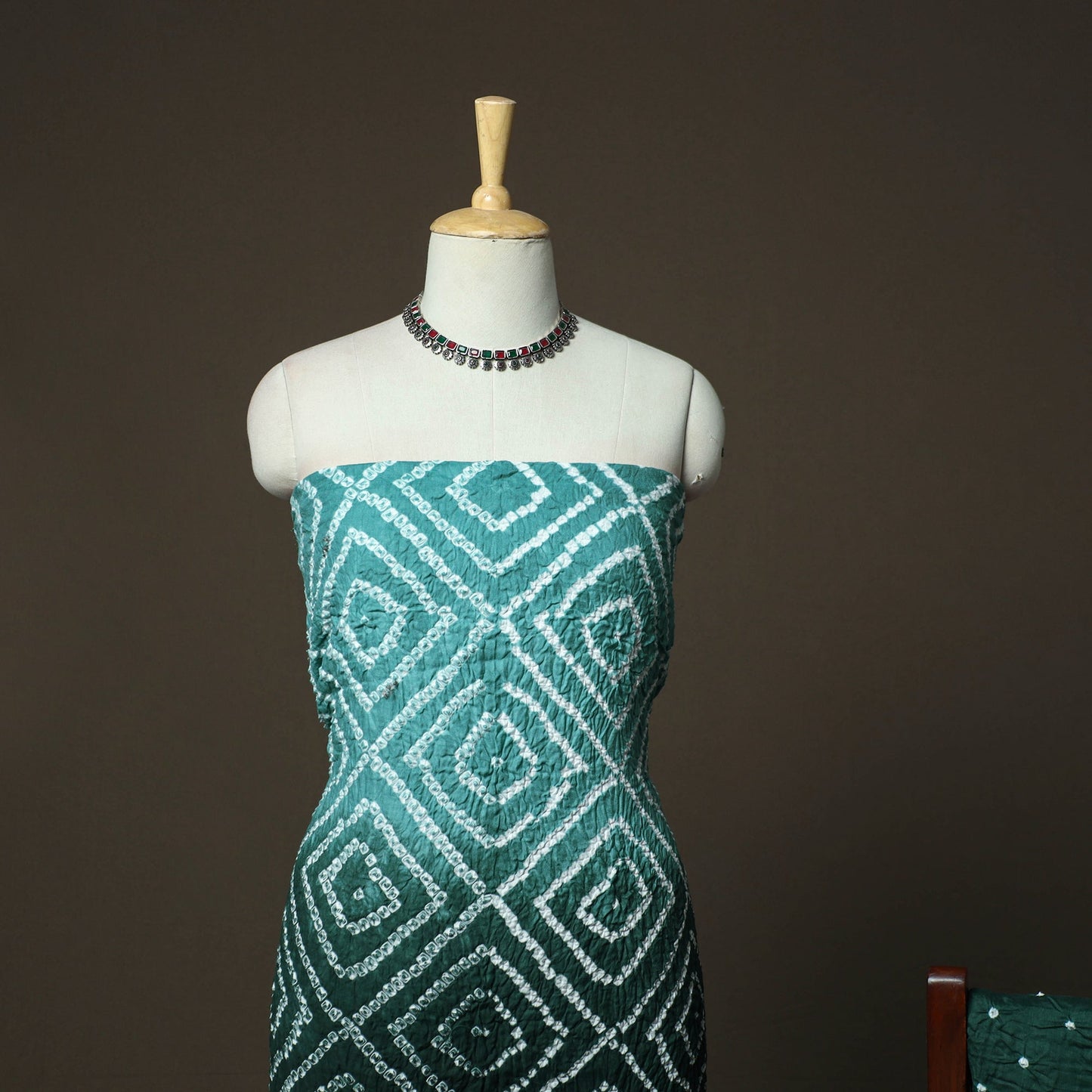 Kutch tie-dye satin cotton bandhani 3pc unstitched dress