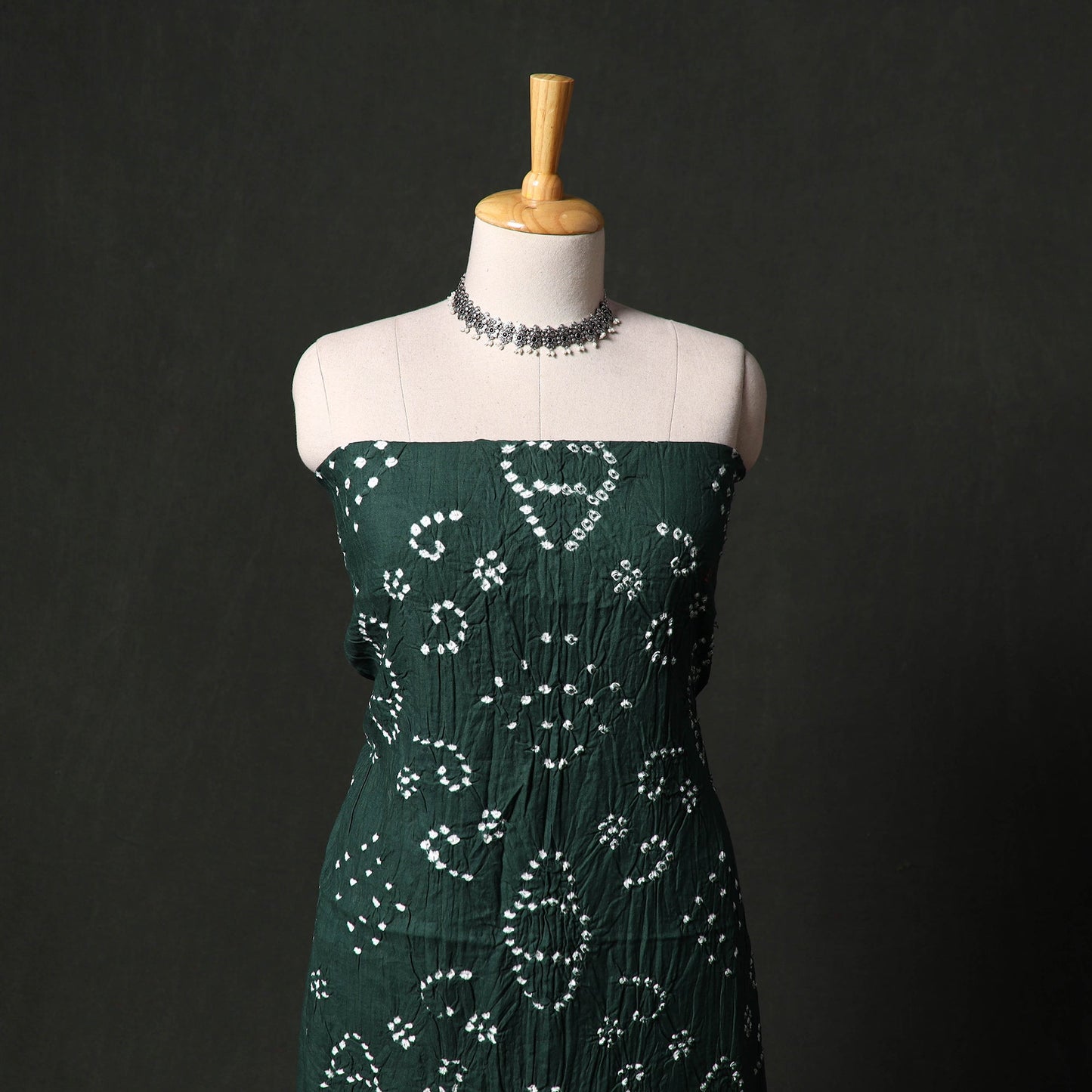 Kutch tie-dye satin cotton bandhani 3pc unstitched dress