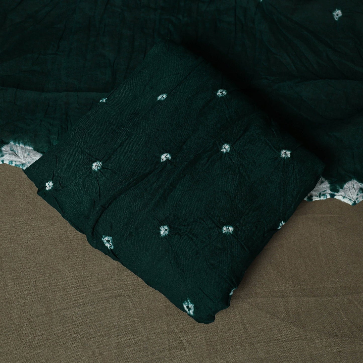 Kutch tie-dye satin cotton bandhani 3pc unstitched dress