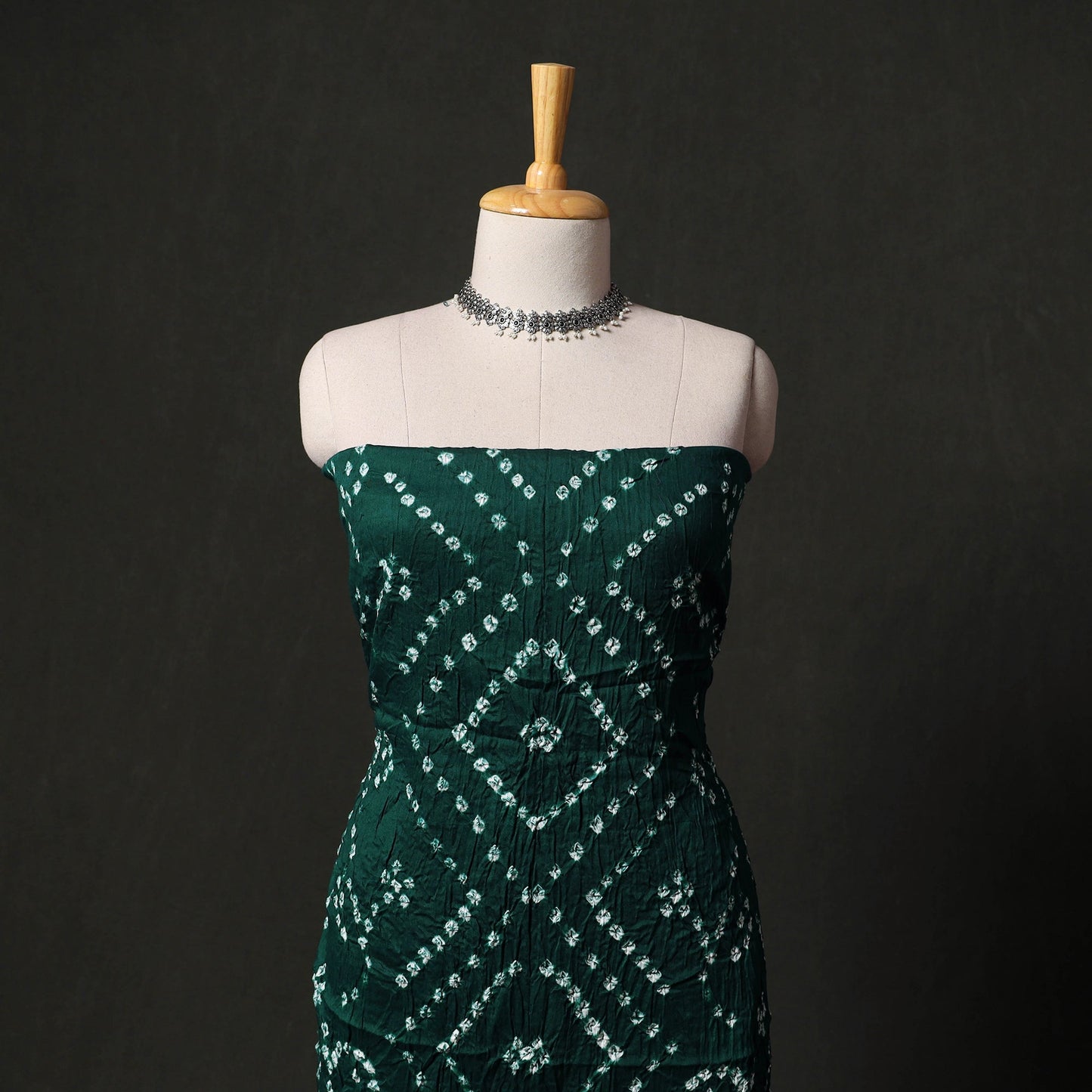 Kutch tie-dye satin cotton bandhani 3pc unstitched dress