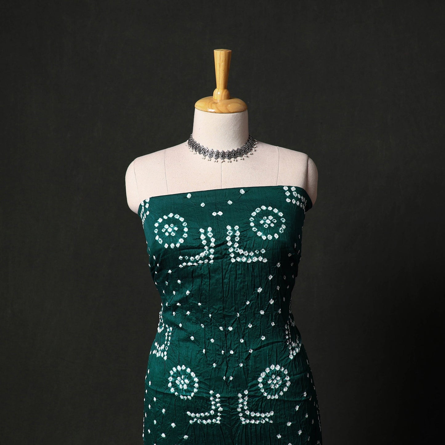 Kutch tie-dye satin cotton bandhani 3pc unstitched dress