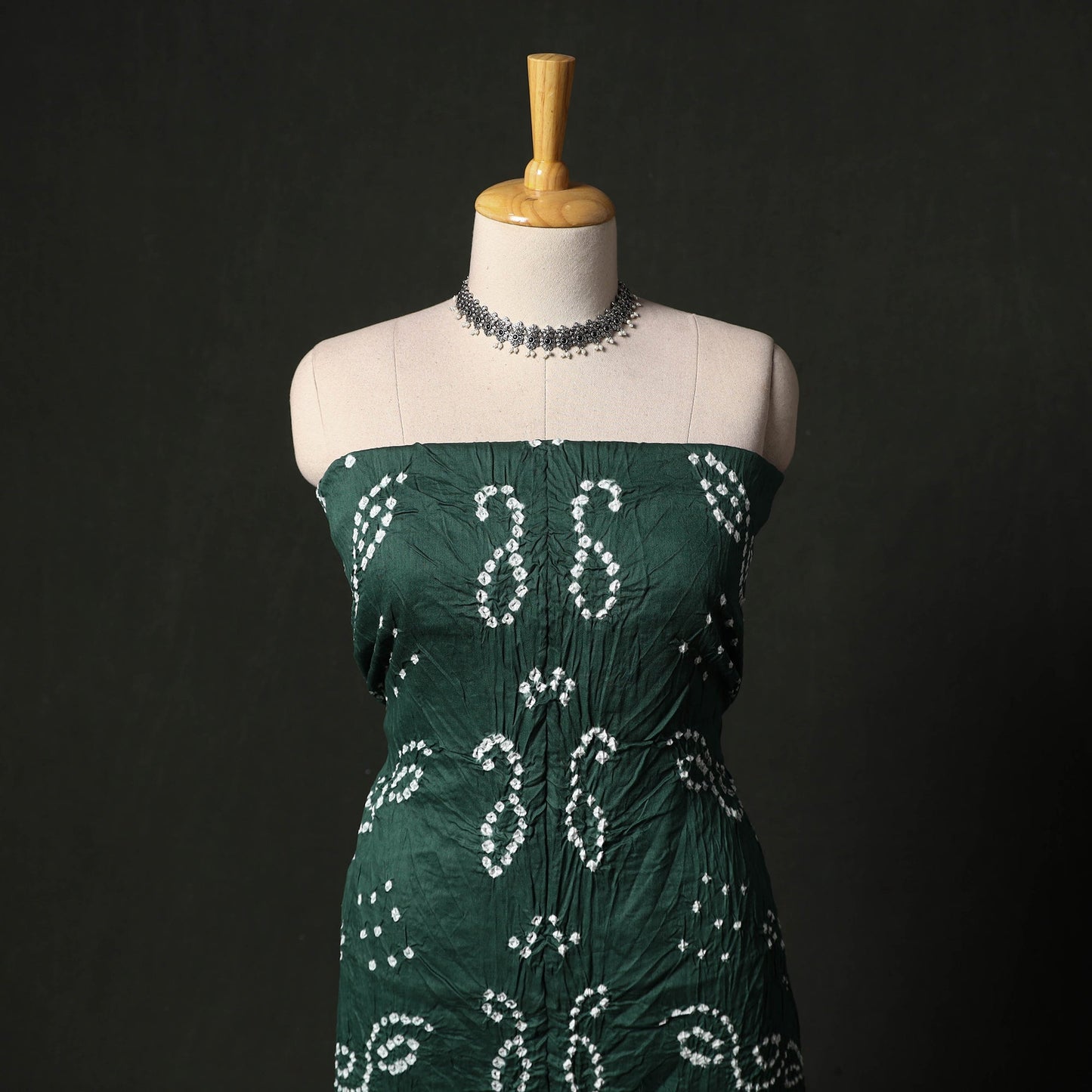 Kutch tie-dye satin cotton bandhani 3pc unstitched dress