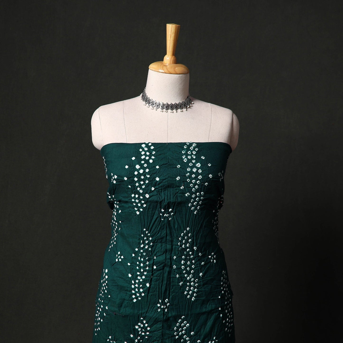 Kutch tie-dye satin cotton bandhani 3pc unstitched dress