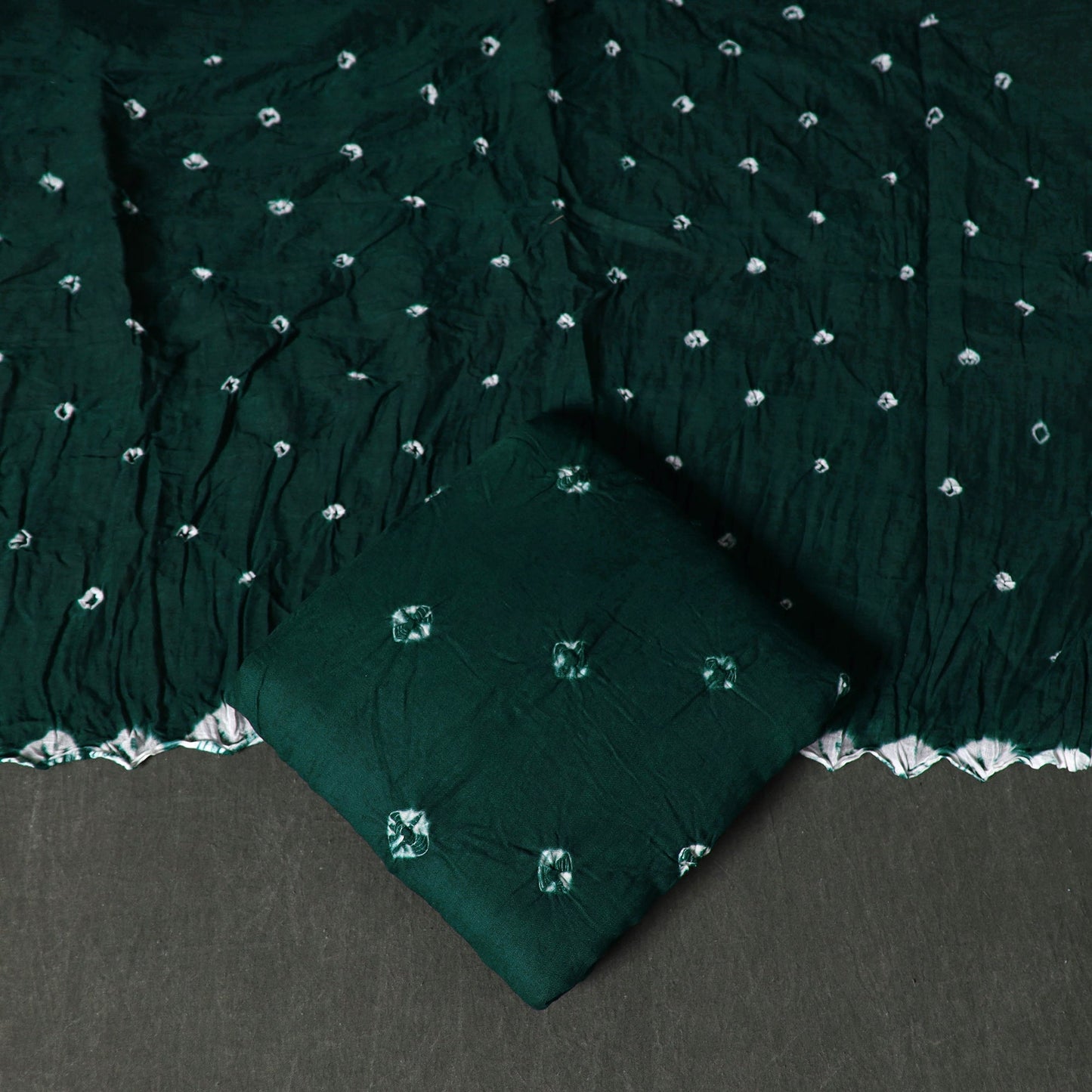 Kutch tie-dye satin cotton bandhani 3pc unstitched dress