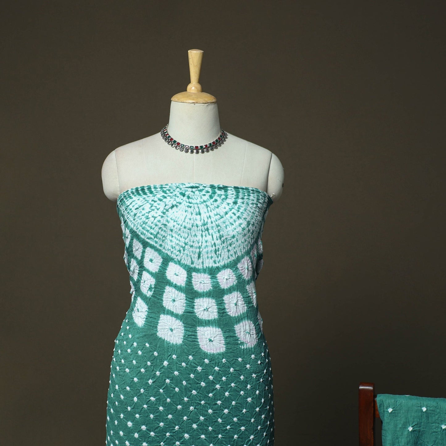 Kutch tie-dye satin cotton bandhani 3pc unstitched dress