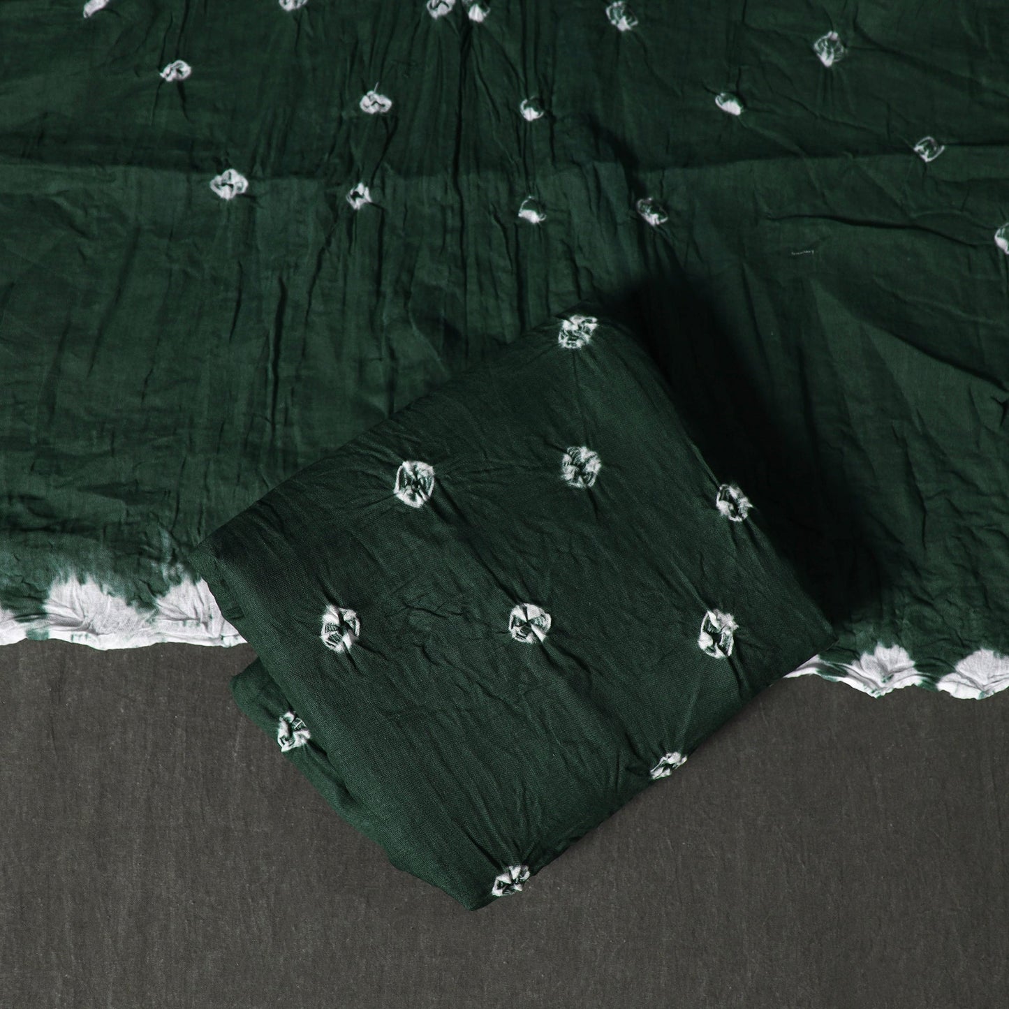 Kutch tie-dye satin cotton bandhani 3pc unstitched dress