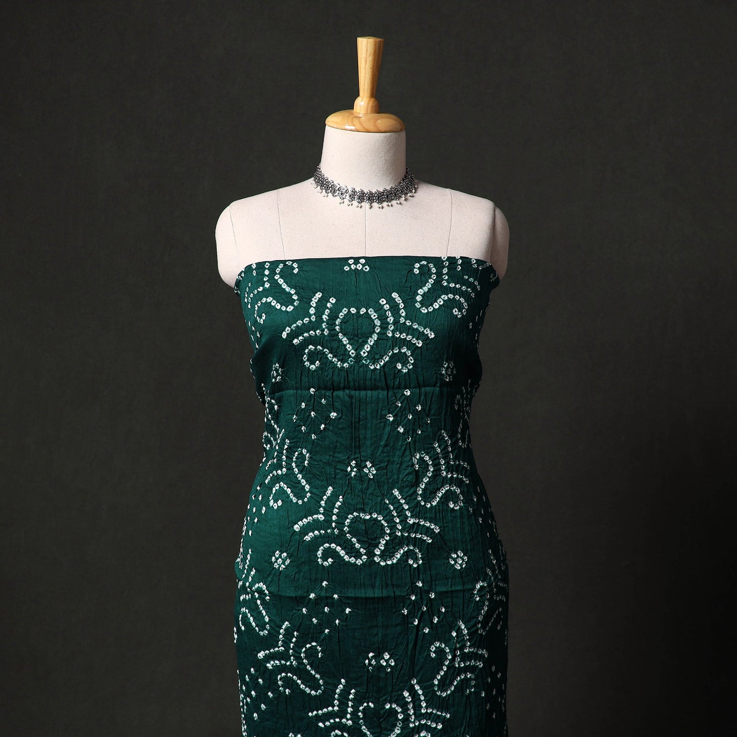 Kutch tie-dye satin cotton bandhani 3pc unstitched dress