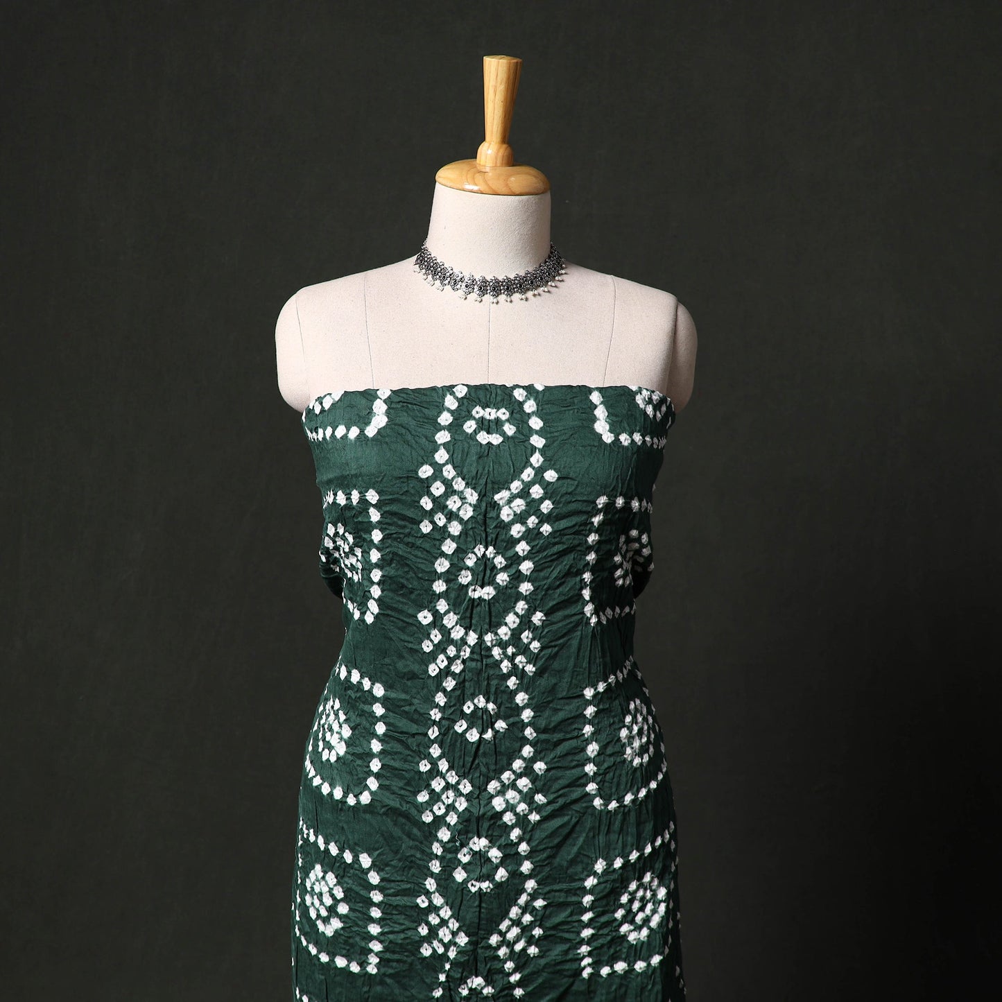 Kutch tie-dye satin cotton bandhani 3pc unstitched dress