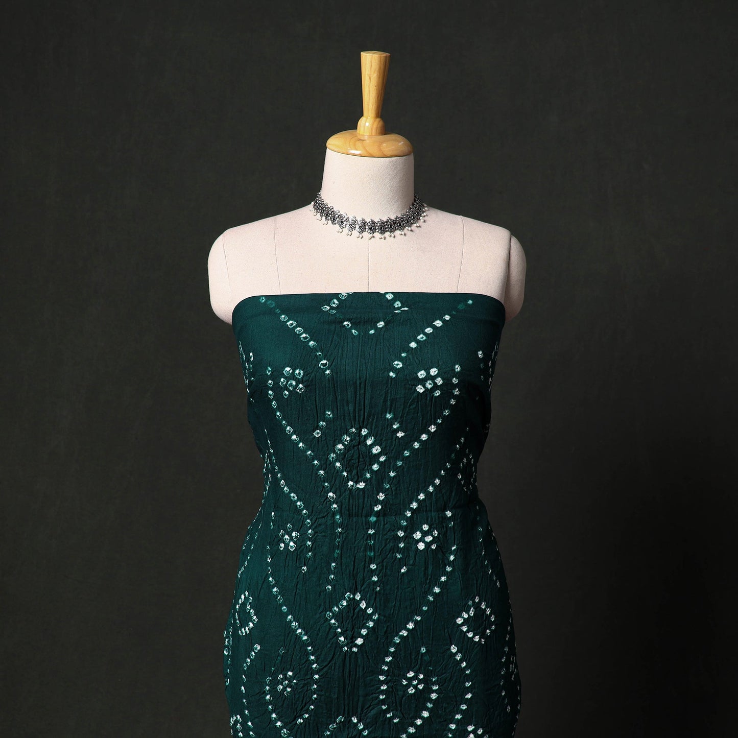Kutch tie-dye satin cotton bandhani 3pc unstitched dress
