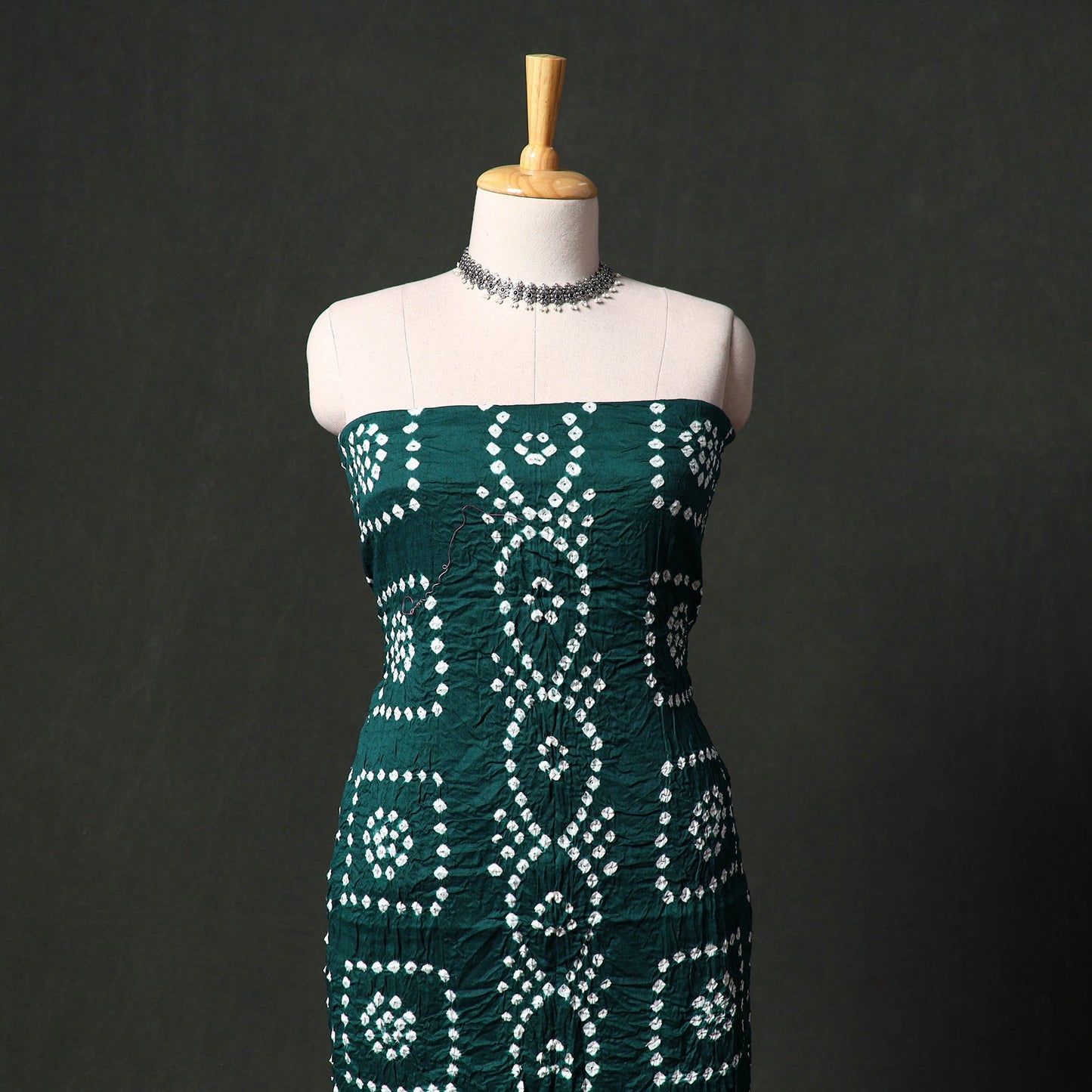 Kutch tie-dye satin cotton bandhani 3pc unstitched dress