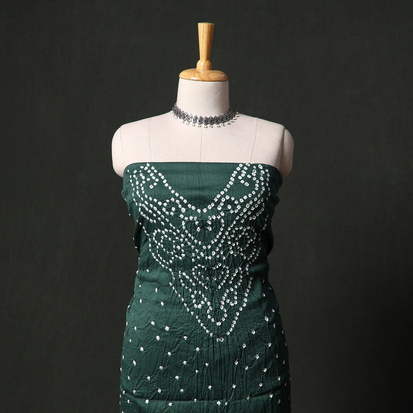 Kutch tie-dye satin cotton bandhani 3pc unstitched dress