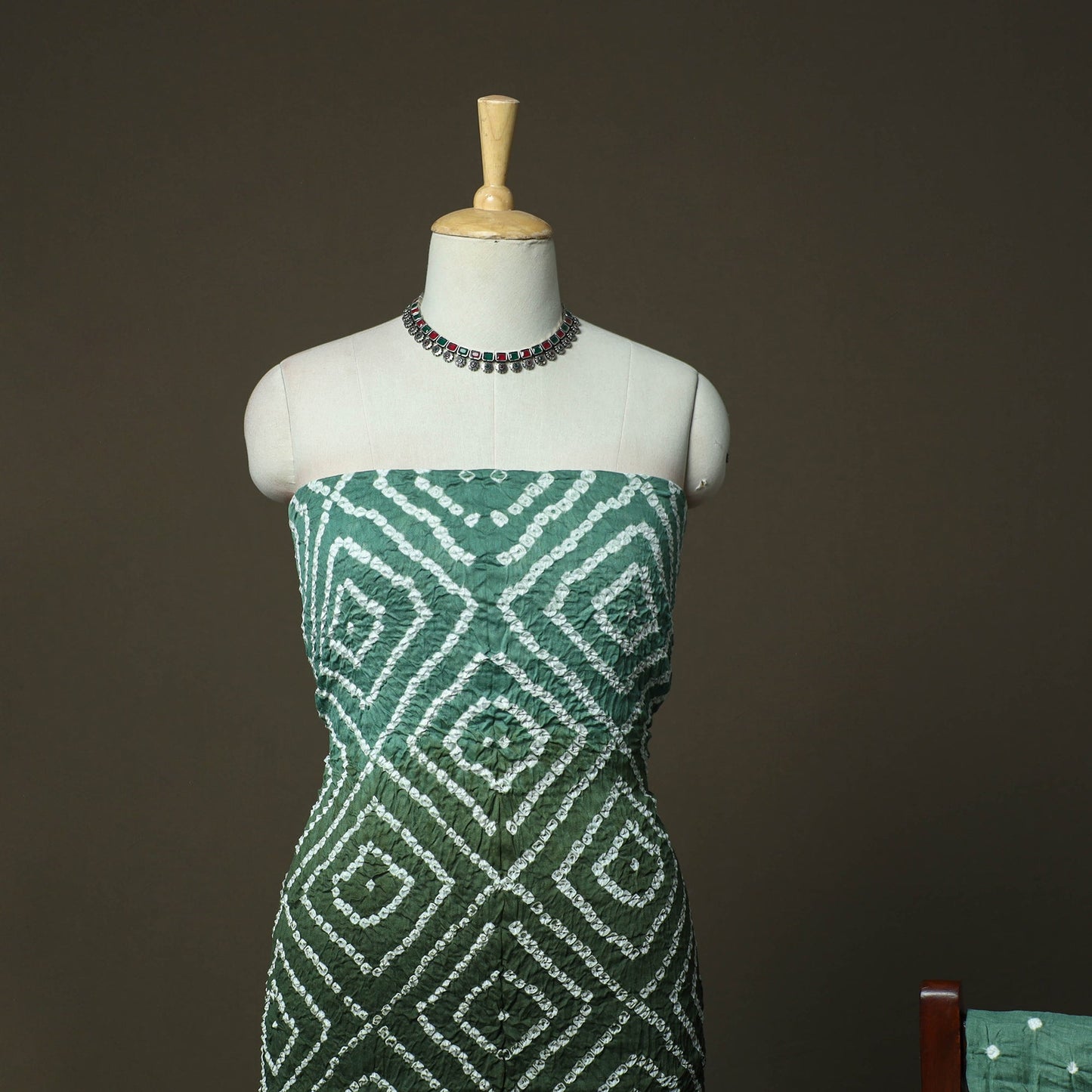 Kutch tie-dye satin cotton bandhani 3pc unstitched dress