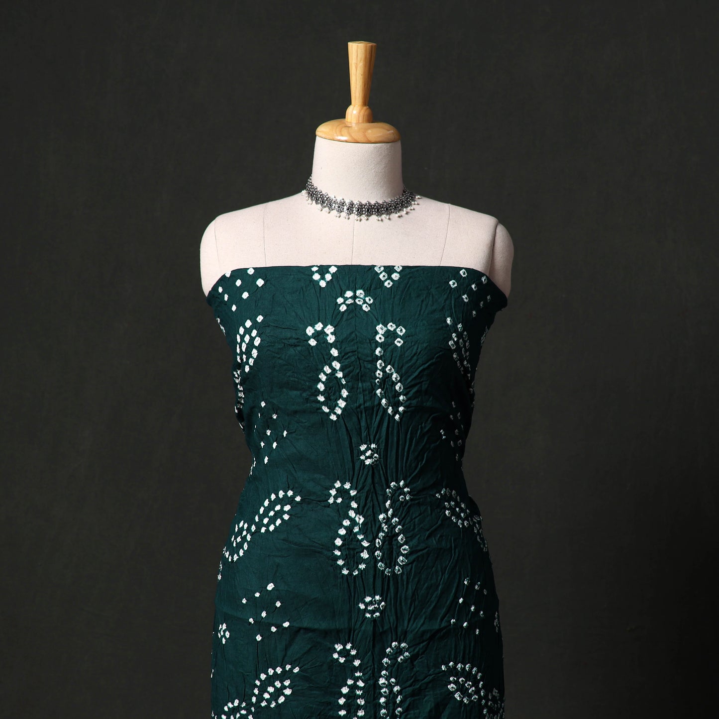 Kutch tie-dye satin cotton bandhani 3pc unstitched dress