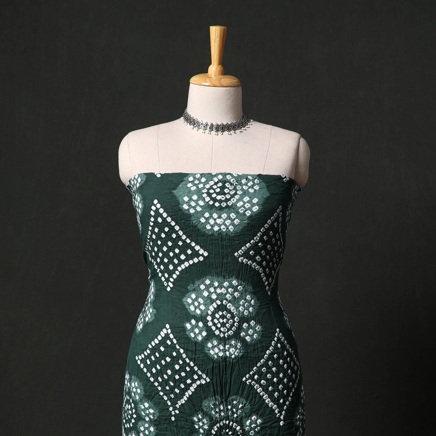 Kutch tie-dye satin cotton bandhani 3pc unstitched dress