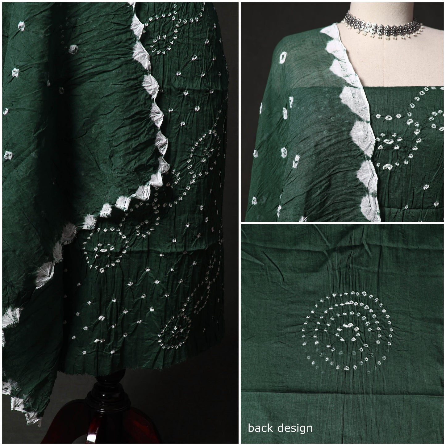Kutch tie-dye satin cotton bandhani 3pc unstitched dress