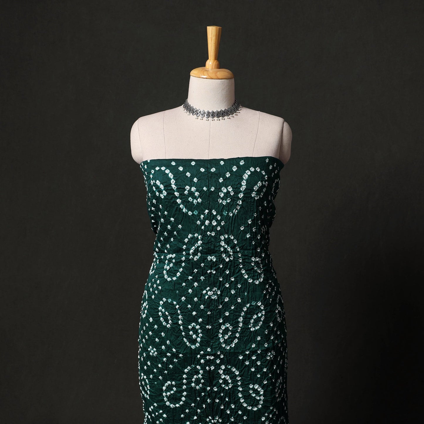 Kutch tie-dye satin cotton bandhani 3pc unstitched dress