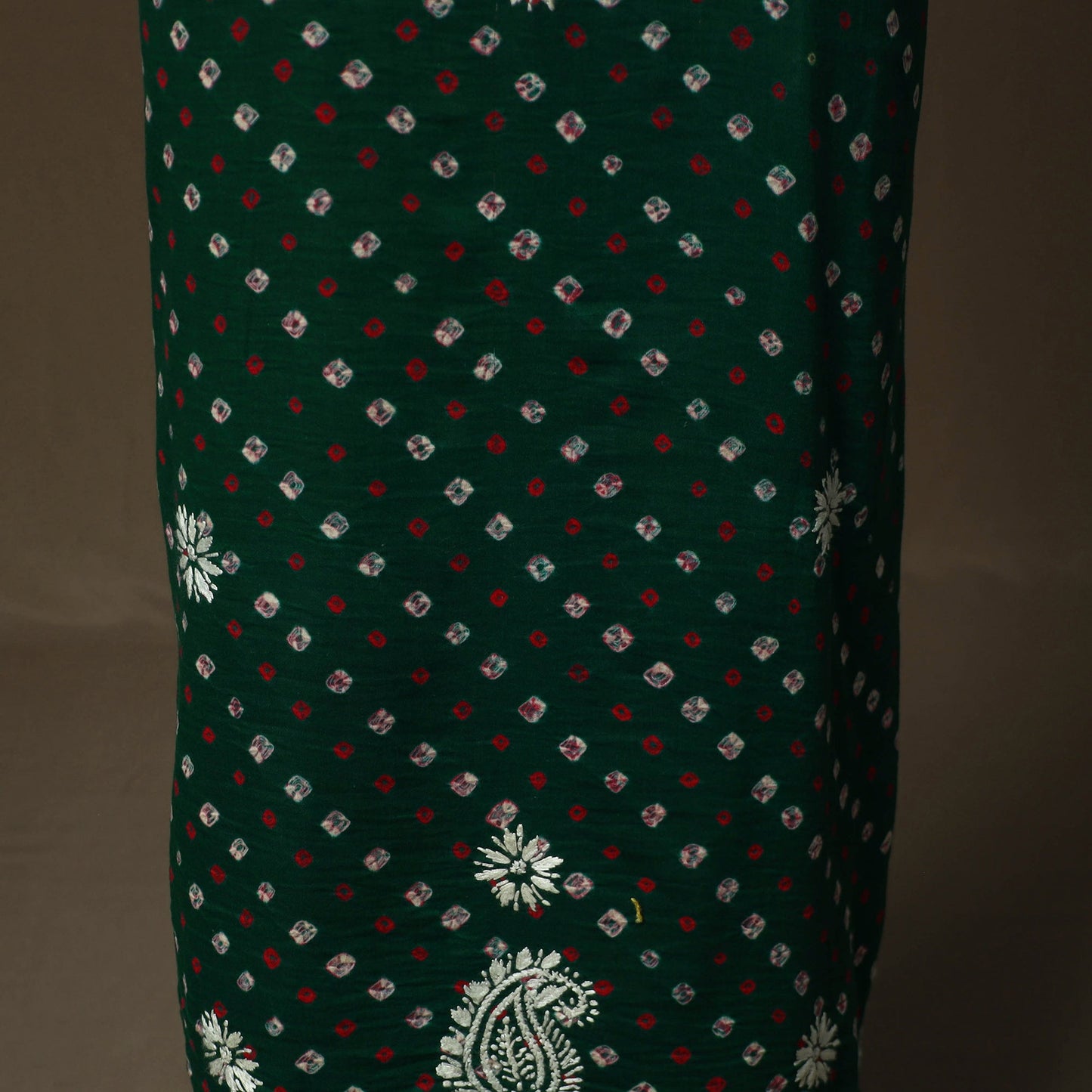 Lucknowi chikankari hand work bandhani unstitched kurta