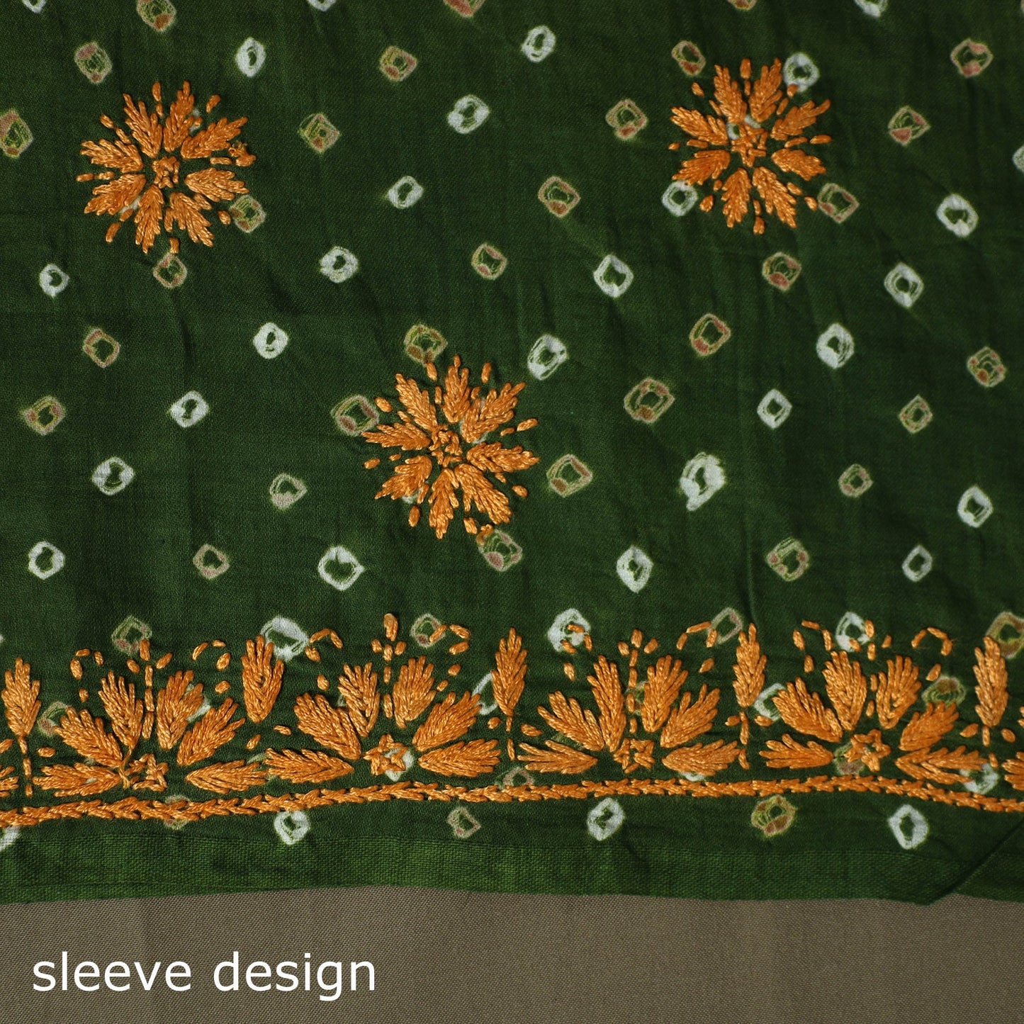 Lucknowi chikankari hand work bandhani unstitched kurta