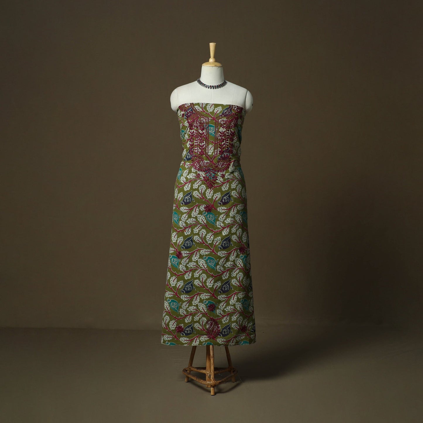 Lucknowi chikankari hand work kalamkari unstitched kurta