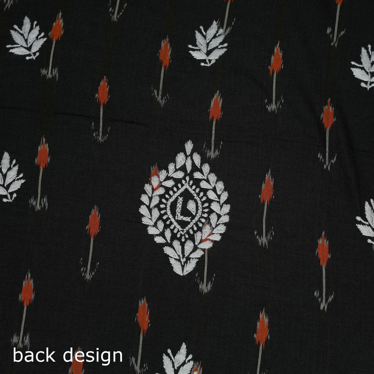 Lucknowi chikankari hand work pochampally ikat unstitched