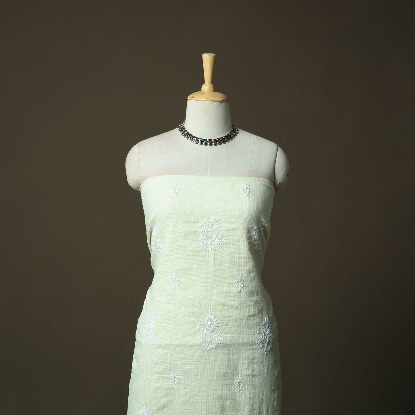 Lucknowi hand embroidered kota doria cotton chikankari 2pc