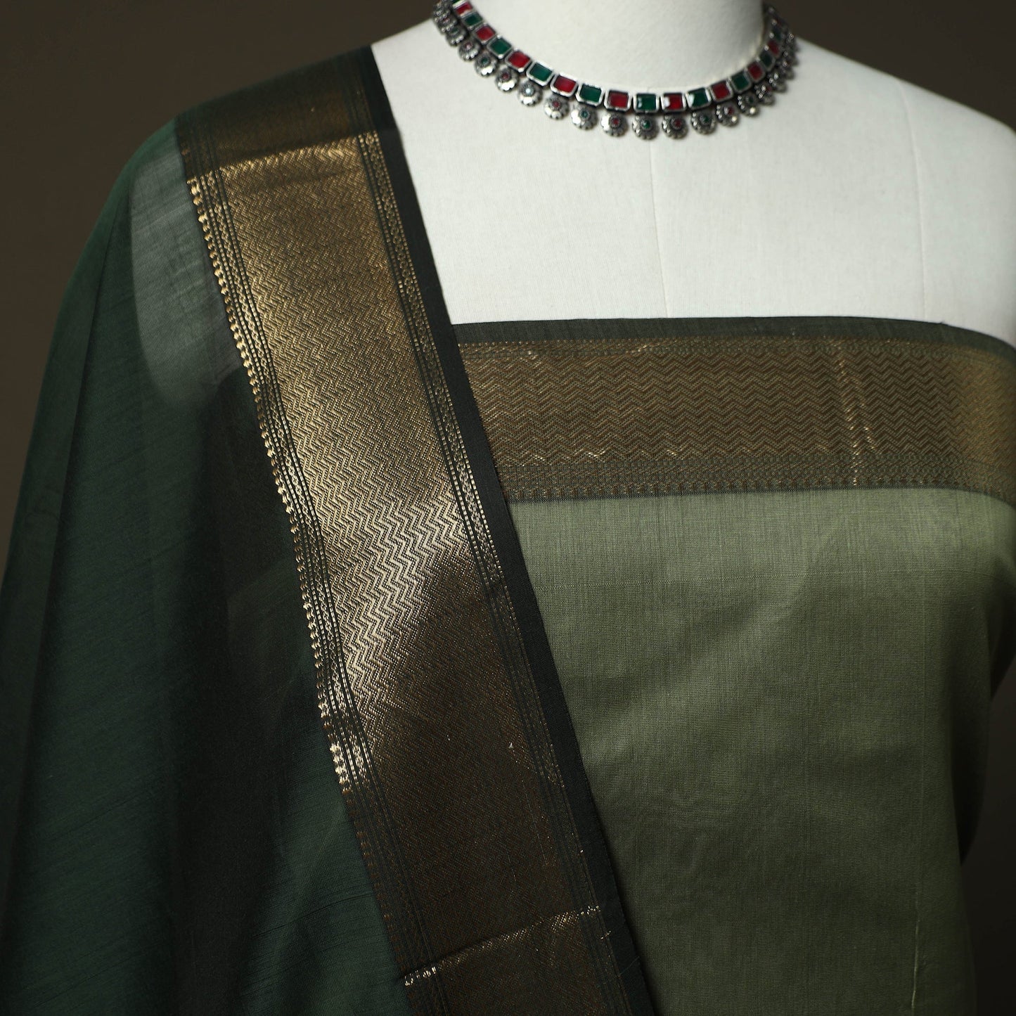 Maheshwari silk handloom 2pc unstitched dress material