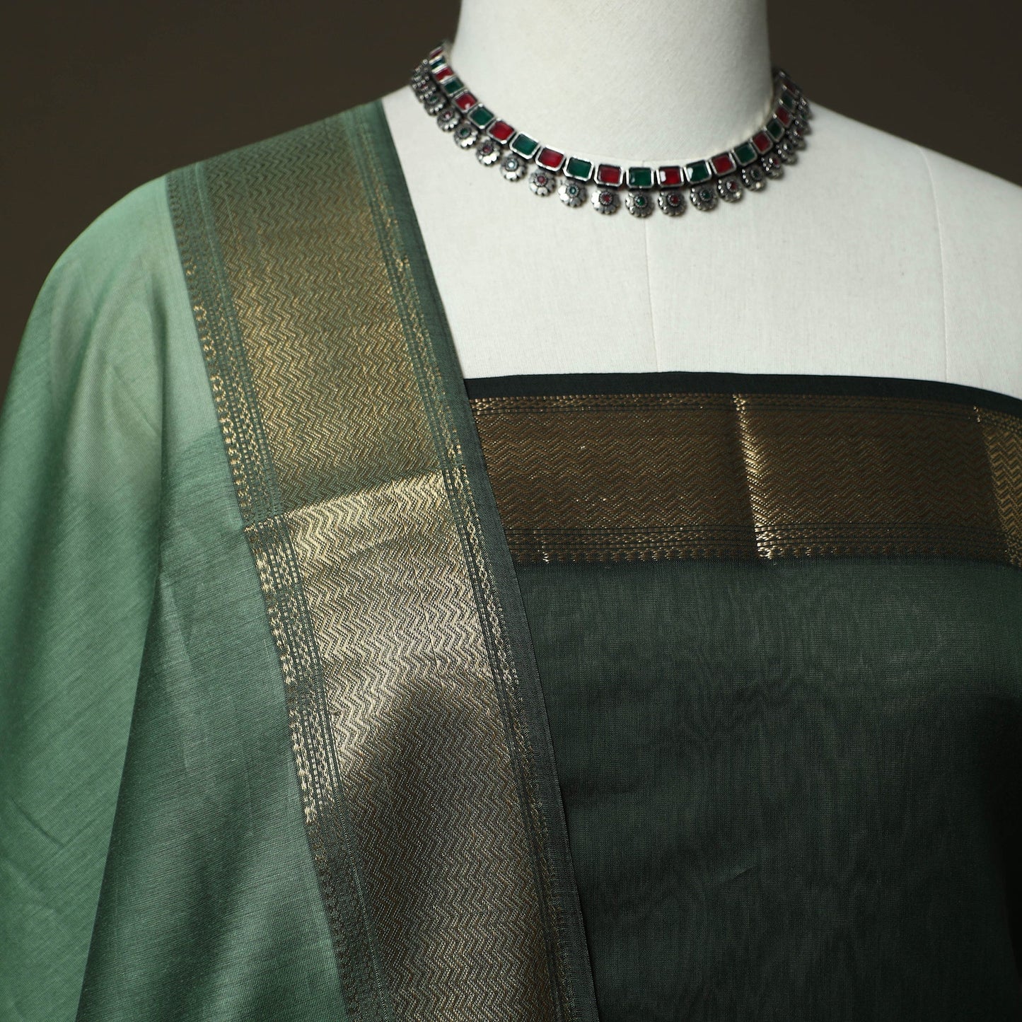 Maheshwari silk handloom 2pc unstitched dress material