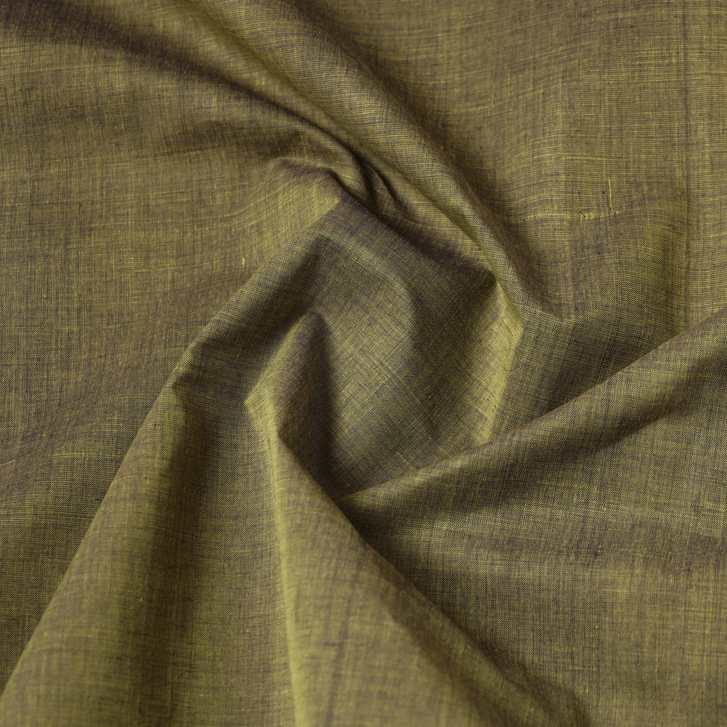 Green Mangalagiri Cotton Fabric with Zari Border