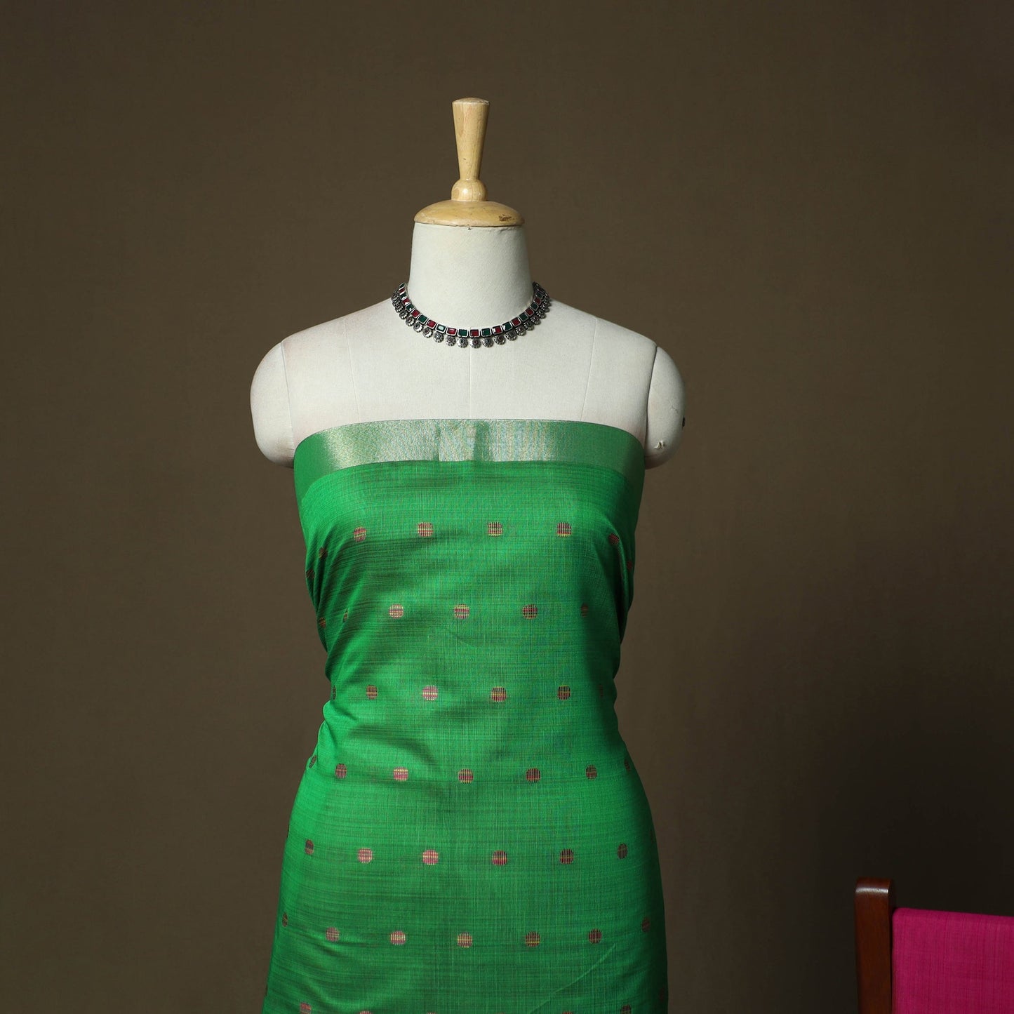 Mangalagiri silk cotton 3pc unstitched dress material