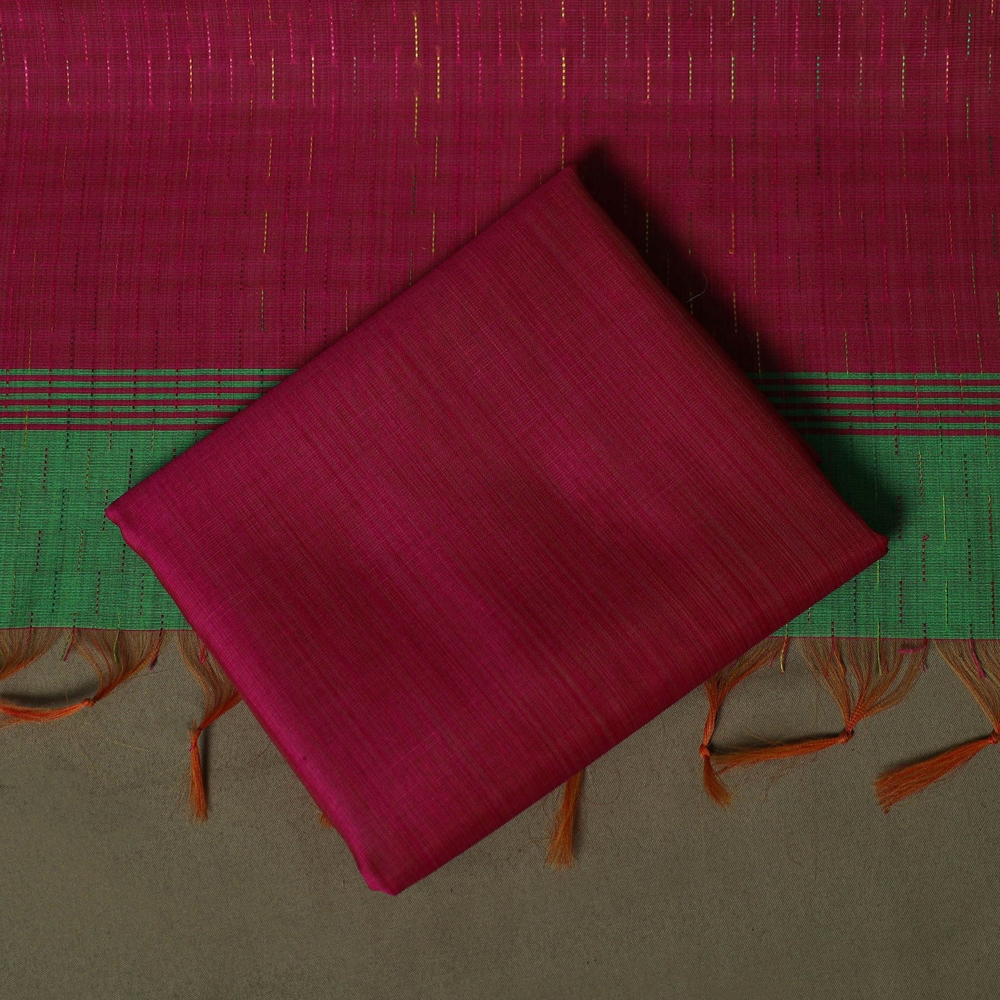 Mangalagiri silk cotton 3pc unstitched dress material